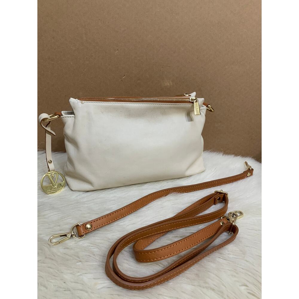 VALENTINA TRADIZIONE ITALIANA Soft Cream Leather Convertible Hobo XBody - Picture 14 of 16